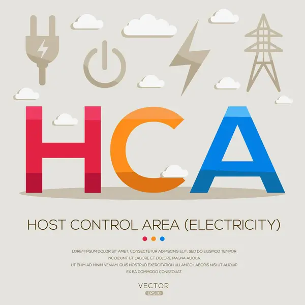 stock vector HCA _ Host Control Area (electricity), letters and icons, and vector illustration.