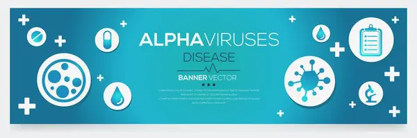 stock vector (Alphavirus) disease Banner Word with Icons, Vector illustration.