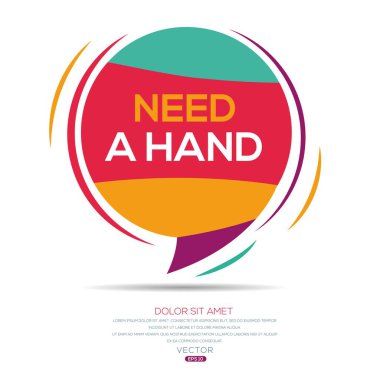 Konuşma baloncuğuyla yazılmış bir el yazısı gerekiyor, Vektör illüstrasyonu.