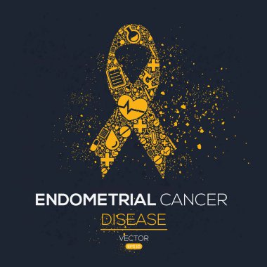 Endometriyal Kanser Hastalıkları Pankartı Tasarımı.