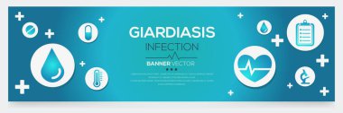 Giardiasis Enfeksiyon Hastalığı Pankartı Tasarımı.