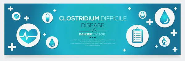 stock vector Clostridium Difficile disease banner design.