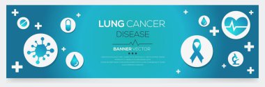 Akciğer kanseri hastalığı pankartı tasarımı.