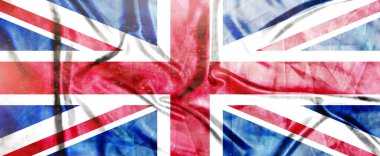 Birleşik Krallık bayrağı, gerçekçi sallanan kumaş bayrağı, bayrak arkaplan dokusu, 3d illüstrasyon.