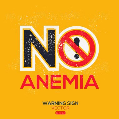 (Anemia) Warning sign, vector illustration. clipart