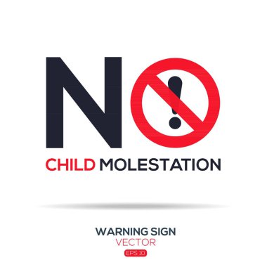 (Child molestation) Warning sign, vector illustration. clipart