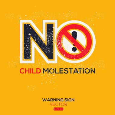 (Child molestation) Warning sign, vector illustration. clipart