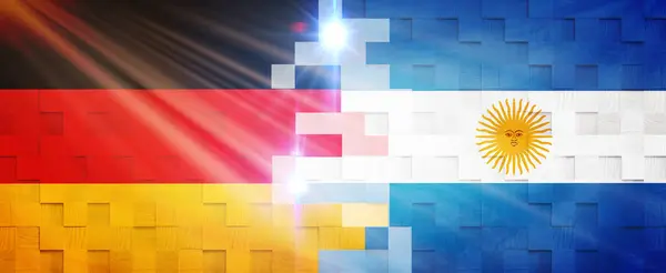 stock image Creative Flags Design of (Germany and Argentine) flags banner, 3D illustration.