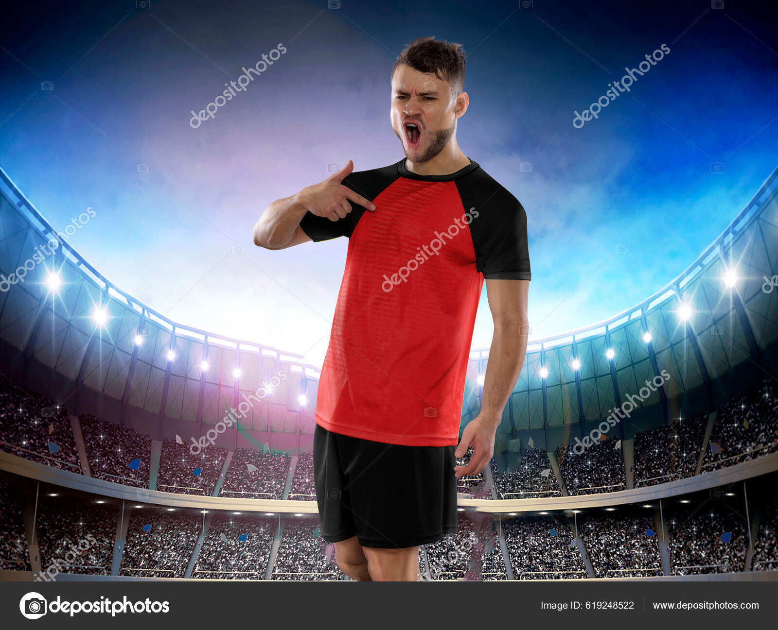 Male Professional Soccer Player Wearing Belgium National Team Jersey  Celebrating Stock Photo by ©camaralenta 619248522