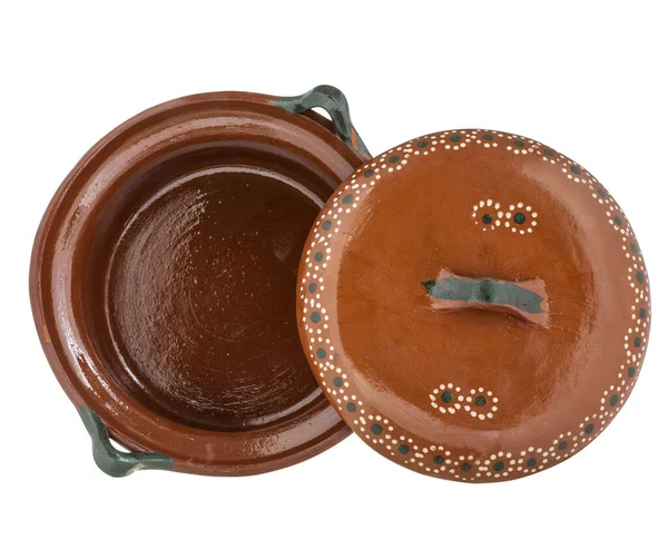 Red Clay Pot Handmade Lid Made Mexico Traditional Handmade Mexican — Fotografia de Stock