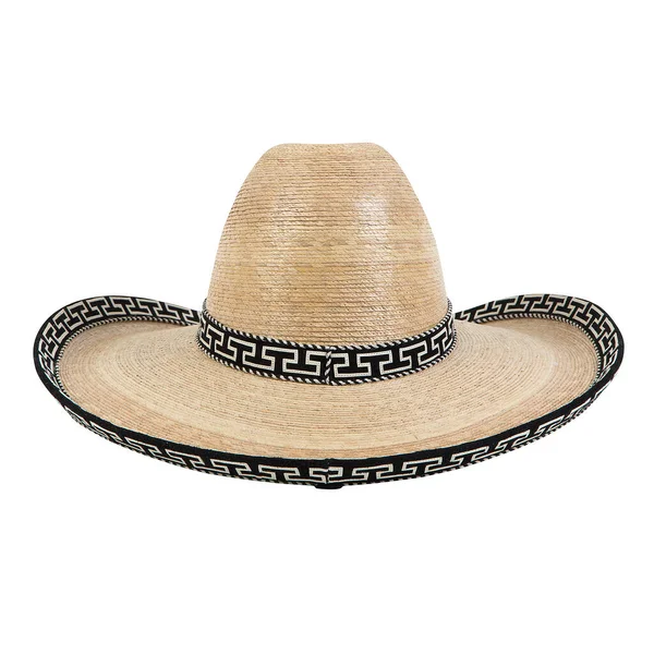 Handcrafted Cowboy Charro Hat Woven Hand Palm Made Mexico Materials — Stock Photo, Image