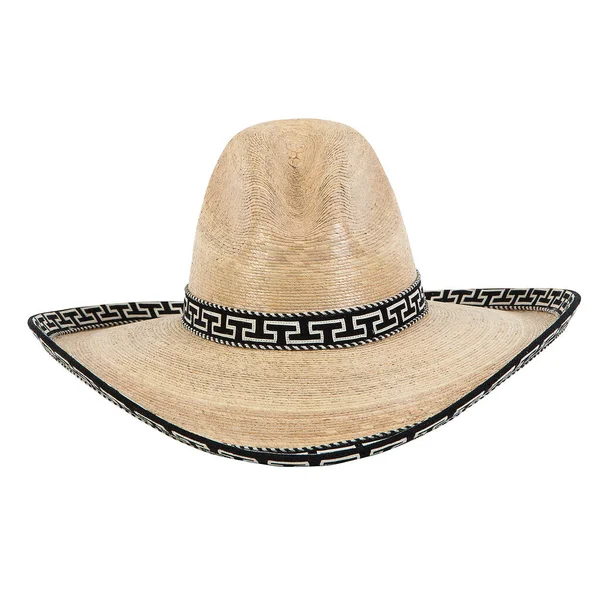Handcrafted Cowboy Charro Hat Woven Hand Palm Made Mexico Materials — Stock Photo, Image