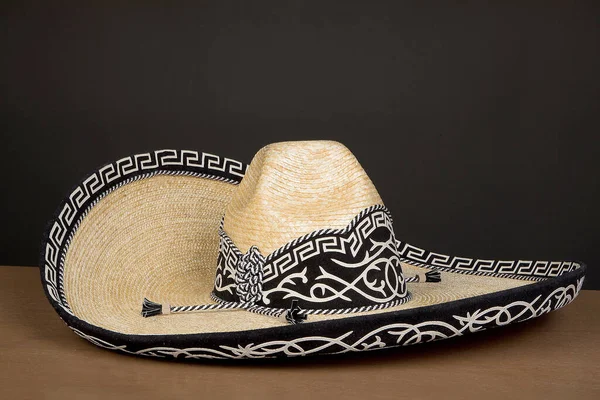 Handcrafted Cowboy Charro Hat Woven Hand Palm Made Mexico Materials — Photo