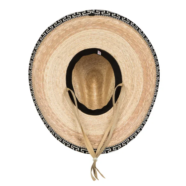 Handcrafted Cowboy Charro Hat Woven Hand Palm Made Mexico Materials — Stok fotoğraf