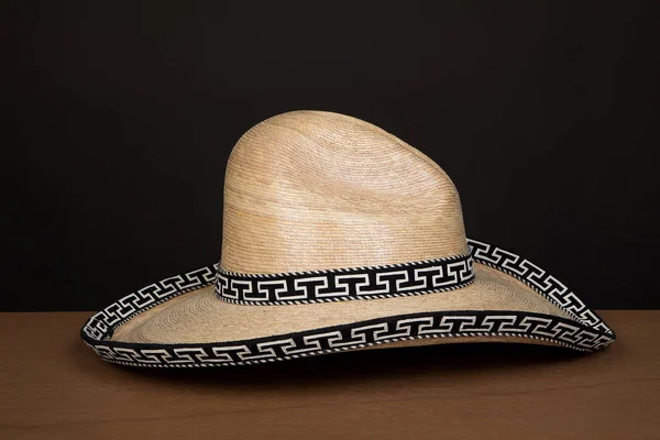 Handcrafted Cowboy Charro Hat Woven Hand Palm Made Mexico Materials — Stock Fotó