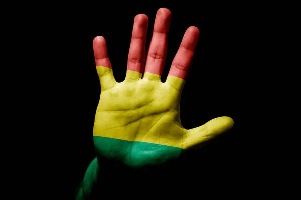 Rude Man Hand Flag Bolivia Stop Sign Anger Discrimination Racism — Stock fotografie
