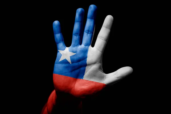 Rude Man Hand Flag Chile Stop Sign Anger Discrimination Racism — Foto de Stock