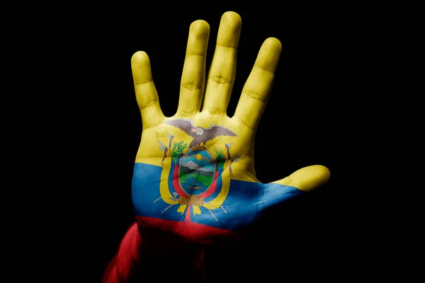 Rude Man Hand Flag Ecuador Stop Sign Anger Discrimination Racism — Foto de Stock