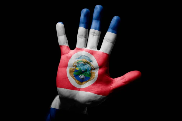 Rude Man Hand Flag Costa Rica Stop Sign Anger Discrimination — Stockfoto
