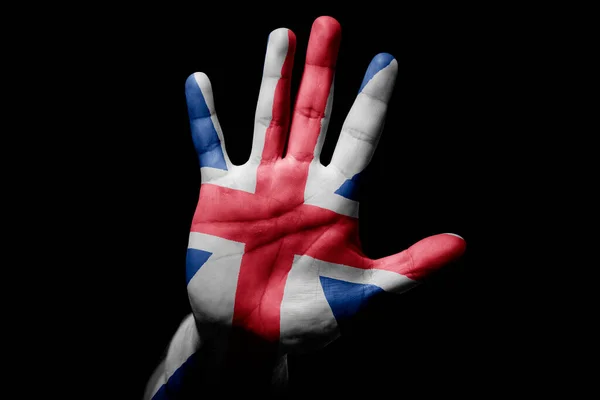 Rude Man Hand Flag England Stop Sign Anger Discrimination Racism — Stock fotografie