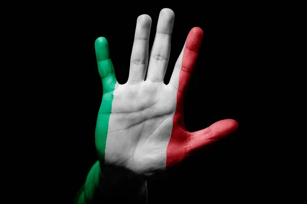 Rude Man Hand Flag Italy Stop Sign Anger Discrimination Racism — Fotografia de Stock