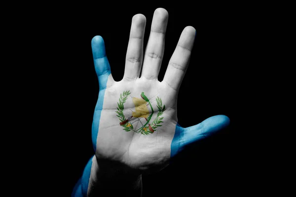 Rude Man Hand Flag Guatemala Stop Sign Anger Discrimination Racism — Stock Fotó