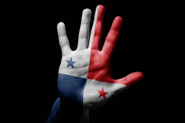 Rude Man Hand Flag Panama Stop Sign Anger Discrimination Racism — Foto de Stock