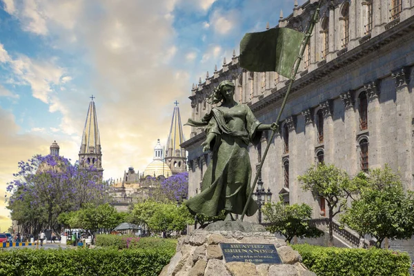 Skott Från Utsidan Den Historiska Stadskärnan Guadalajara — Stockfoto