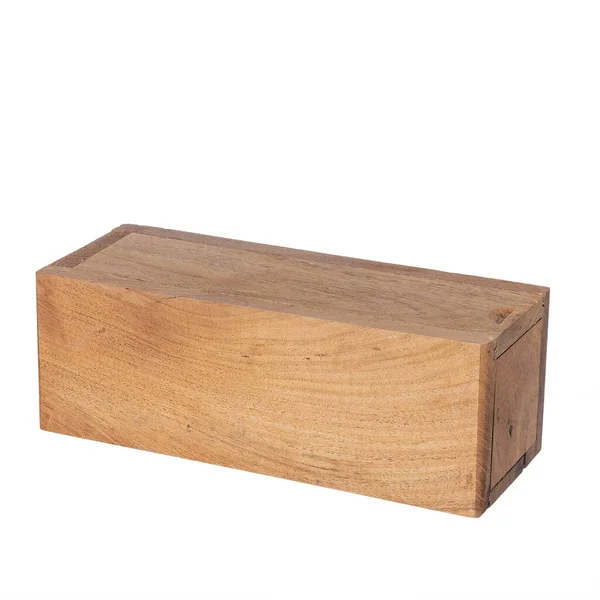 Dominoes Wooden Case White Background — Stock Photo, Image