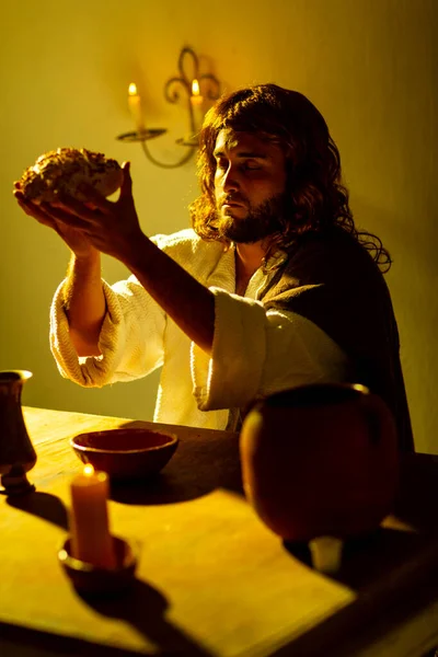 Представлення Сцен Ісуса Христа Під Час Останньої Вечері Його Апостолами — стокове фото