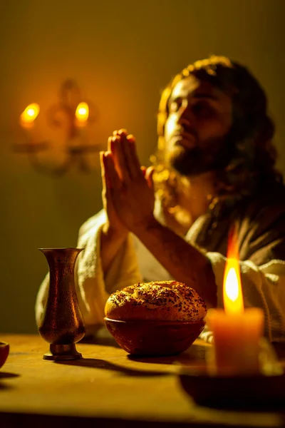 Representación Escenas Jesucristo Durante Última Cena Con Sus Apóstoles Con — Foto de Stock