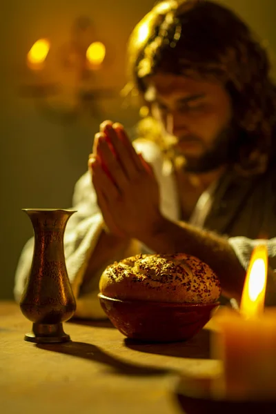 Rappresentazione Scene Gesù Cristo Durante Ultima Cena Con Suoi Apostoli — Foto Stock
