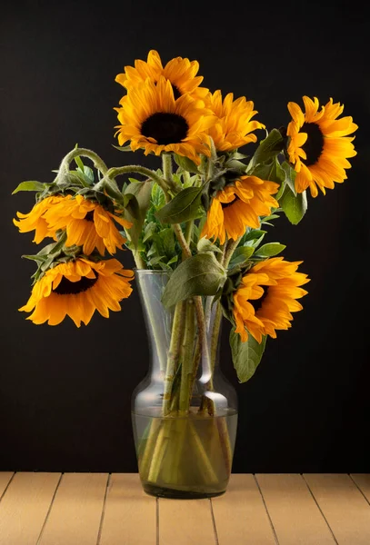 stock image ornament of different colored flowers in vase and closeup