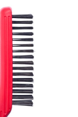 Sanayi için kırmızı tel fırça beyaz arka planda izole.