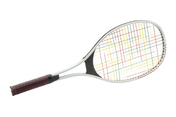 Beyaz Arkaplanda Tenis Raketi — Stok fotoğraf