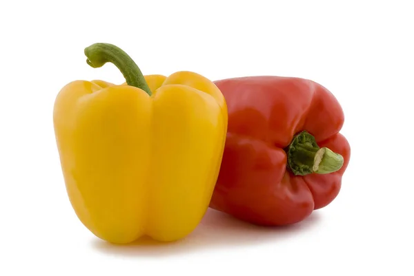 Bell Peppers Different Colors Arranged Different Ways White Background — Stock Photo, Image