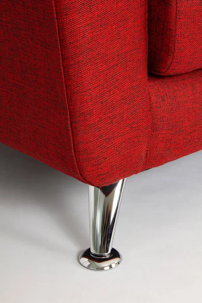 Detail Des Chrombeins Eleganter Roter Möbel — Stockfoto