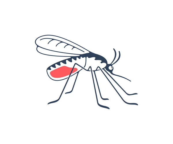 Mygga Insekter Djur Natur Och Medicin Grafisk Design Gnat Blodsugande — Stock vektor