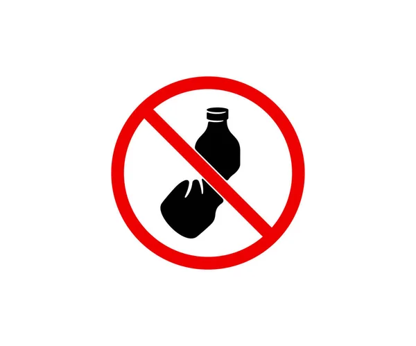 Segno Simbolo Del Divieto Non Gettare Rifiuti Non Buttare Plastica — Vettoriale Stock