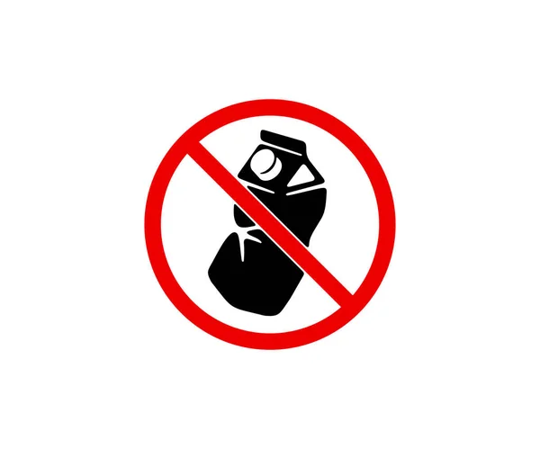 Запрет Знак Символ Мусор Мятый Сок Коробка Графический Дизайн Запрещённый — стоковый вектор