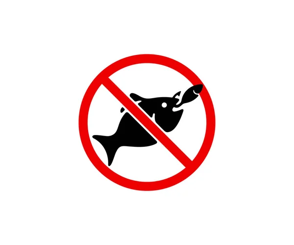 Signo Prohibición Símbolo Permite Pesca Aquí Diseño Gráfico Símbolo Prohibido — Vector de stock