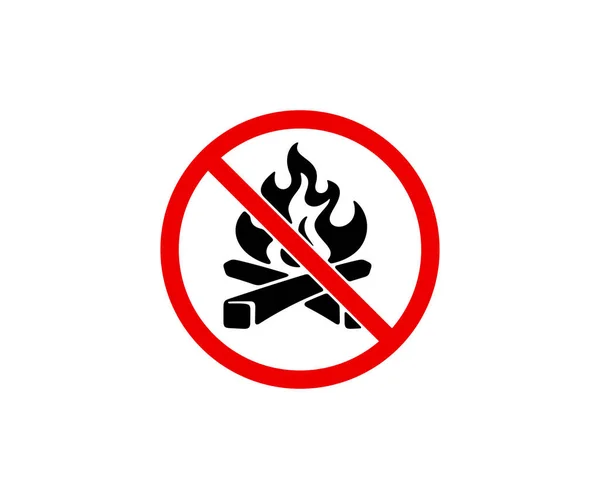 Запретный Знак Символ Могут Разведены Костер Могут Разводить Огонь Графический — стоковый вектор