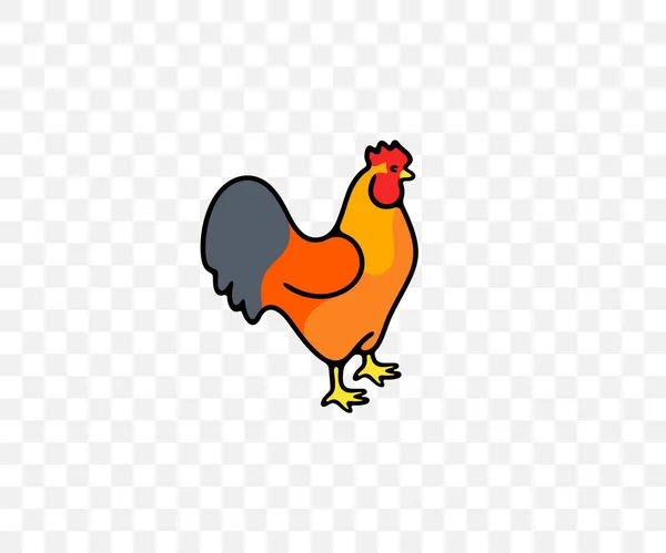 Κόκορας Κόκορας Κοτόπουλο Κότα Αυλή Πουλερικών Και Κοτέτσι Χρωματιστό Γραφικό — Διανυσματικό Αρχείο
