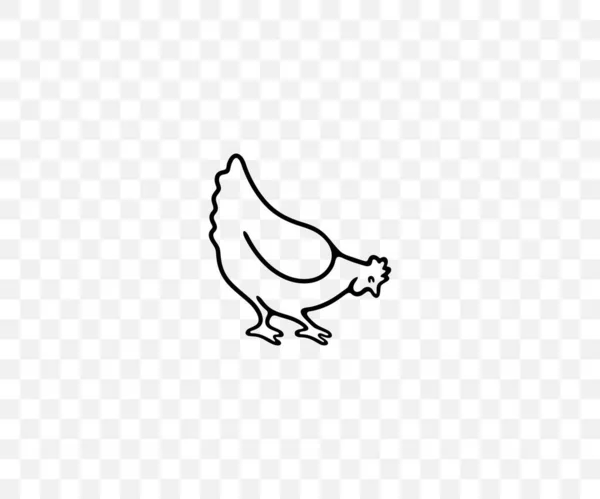 Κοτόπουλο Κότα Κόκορας Κόκορας Αυλή Πουλερικών Και Κοτέτσι Γραμμικό Γραφικό — Διανυσματικό Αρχείο