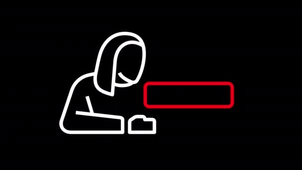 Анімація Жінки Кнопка Підписки Повідомленням Про Дзвінок Альфа Канал — стокове відео