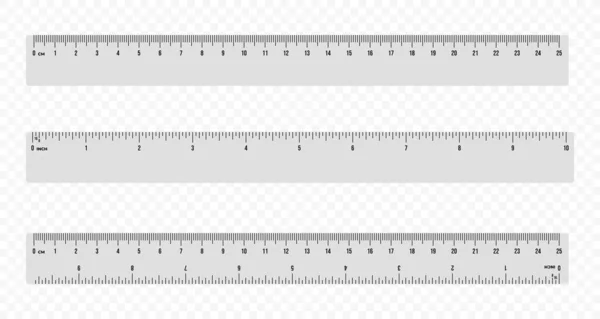 Ensemble Échelle Règle Vecteur Pouces Balance Centimètre Pouce Pour Mesure — Image vectorielle