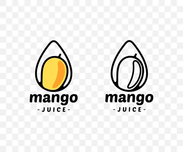 Mango Mangosaft Mango Tropfen Grafikdesign Obst Trinken Essen Trinken Saftig — Stockvektor