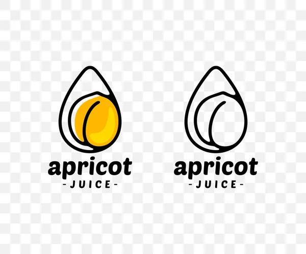 Abricot Jus Abricot Abricot Goutte Graphisme Fruits Boissons Aliments Boissons — Image vectorielle