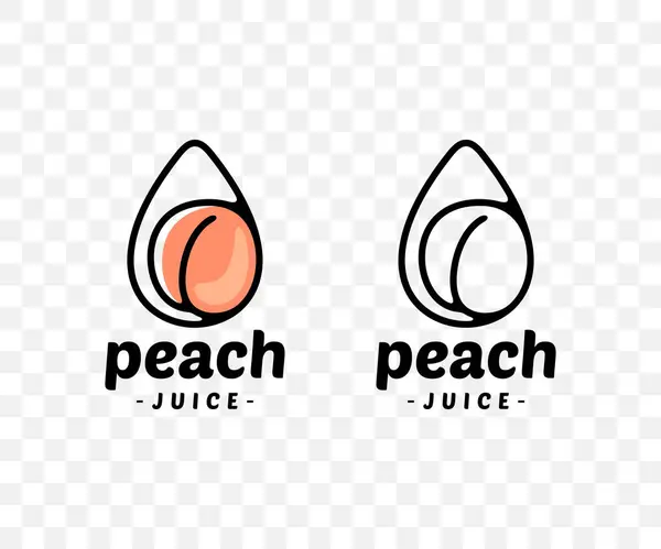 Персиковий Персиковий Сік Персик Краплі Графічний Дизайн Фрукти Напої Їжа — стоковий вектор