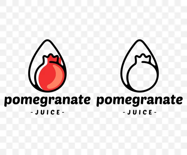 Romã Suco Romã Romã Uma Gota Design Gráfico Frutas Bebidas — Vetor de Stock